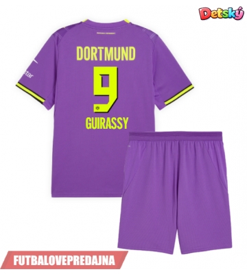 Lacne Dětský Futbalové dres Borussia Dortmund Serhou Guirassy #9 2026-27 Krátky Rukáv - Tretina (+ trenírky)